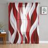 Абстрактные градиентные линии, цветные блоки, красные шифоновые прозрачные шторы для гостиной, украшения дома, оконная вуаль, тюлевые шторы