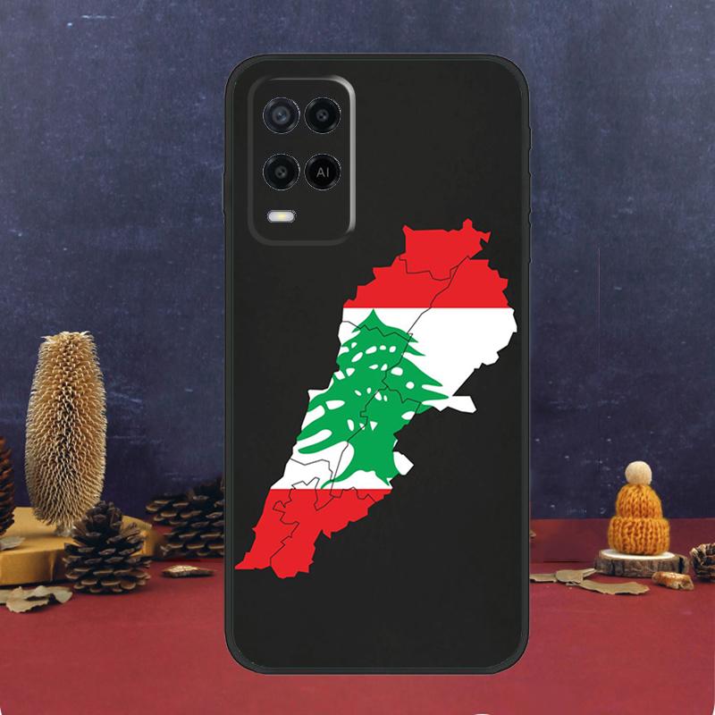 Lebanon Flag Map For OPPO A17 A77 A58 A78 A98 A15 A5 A9 A96 A76 A16 A54 A74 A94 A52 A72 A79 A57S A53S Case