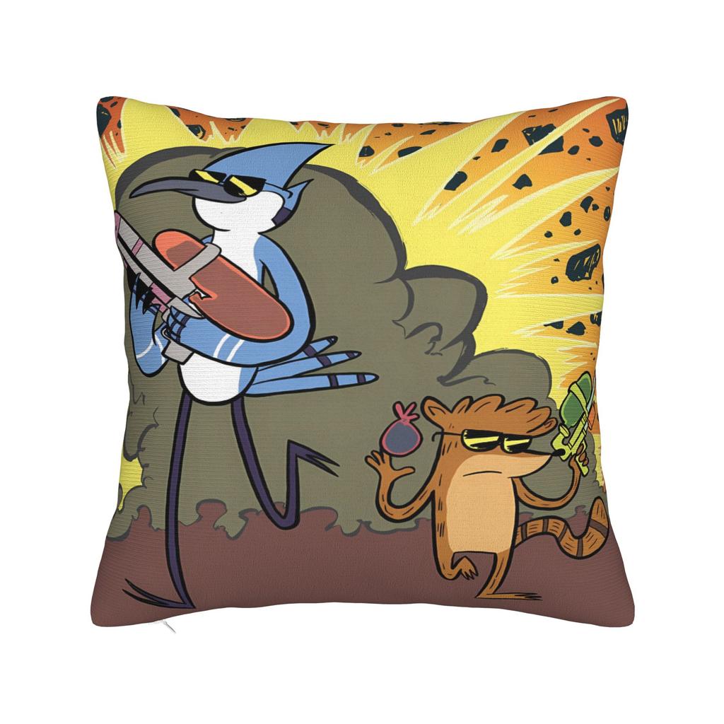 Mordecai and Rigby Pillow Case R-Regulars Anime Show Design Pillow Cover For Wedding Party Home Decor Vintage Cushion Cover