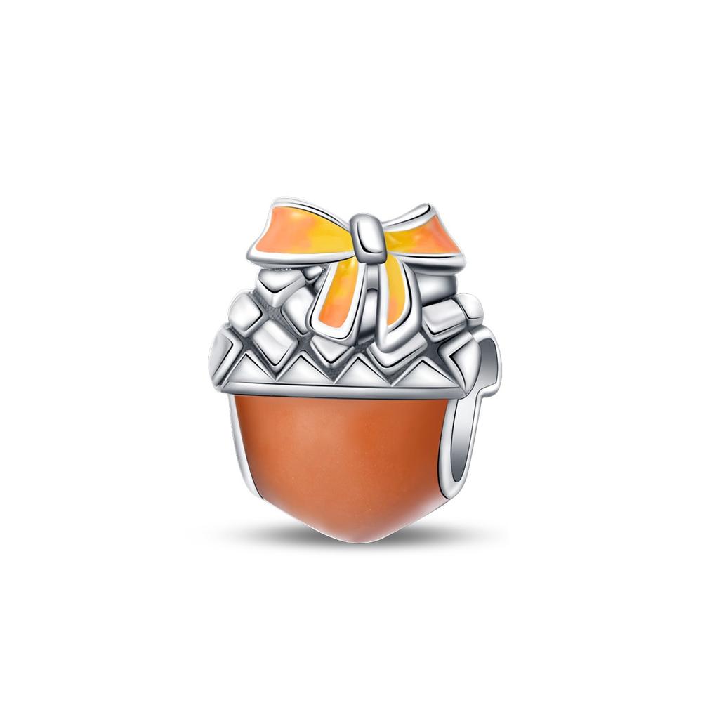 Fall Colors Copper Squirrel&Pinecone&Pumpkin&Fox&Bee&Cat Beads Charm Fit Diy Bracelet Exquisite Gift Jewelry