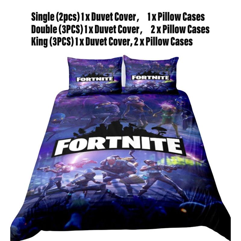 Комплект постельного белья Fortnite 3 предмета Комплект постельного белья с наволочкой и пододеяльником Полиэстеровый материал