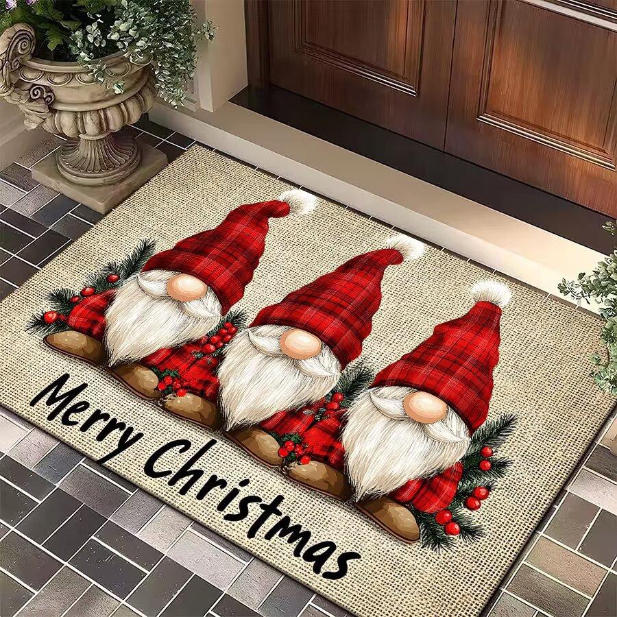 Nordic Christmas Floor Mat Entrance Door Porch Dirt-Resistant And Easy To Take Care Of Floor Mat Hotel Homestay Holiday Decorative Blanket
