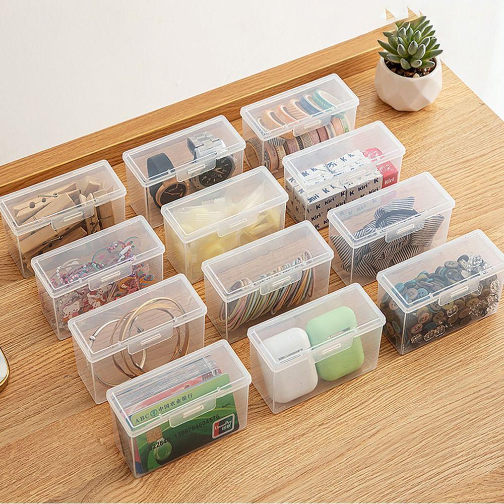 Multi-purpose Transparent Storage Box with Lid Small Thing Container for Storing Jewelry