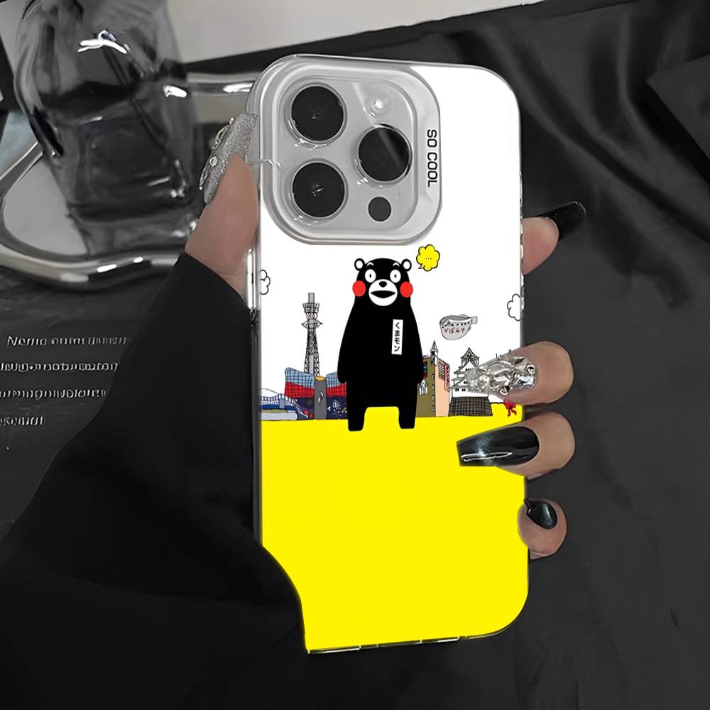 Кумамон Для iPhone 17 16 15 14 13 12 11 Pro Max Plus Матовый Цветной Задний Чехол для Телефона