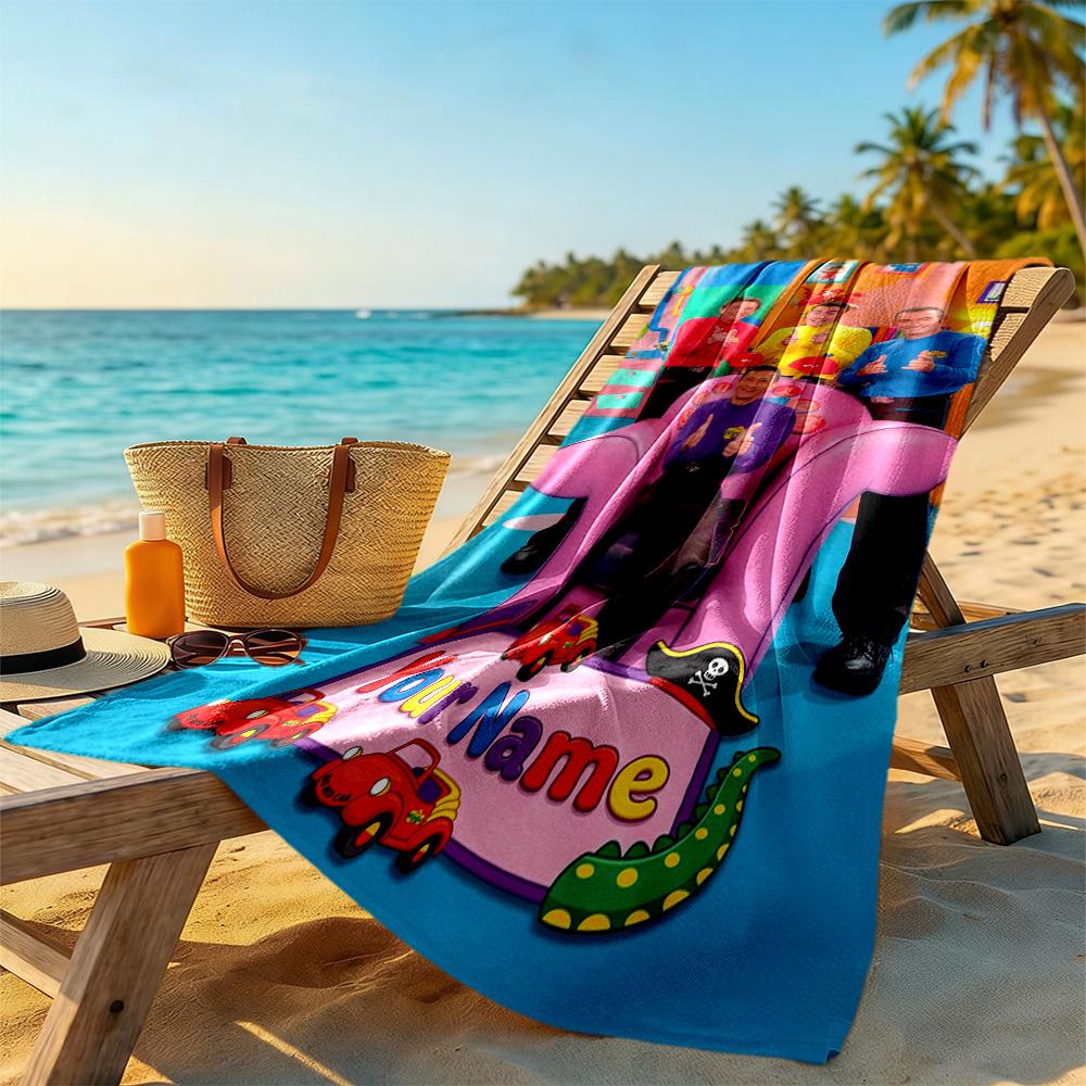 Wiggles Customize Your Name Beach Towel High Absorbency Quick-Dry Portable for SwimmingBeachCamping Travel Beach AccessoriesGym