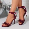 Мода 2025 Новые женские сандалии на шнуровке Модные летние платья с открытым носком Бестселлер Сексуальные элегантные высококачественные сандалии на каблуке Zapatos