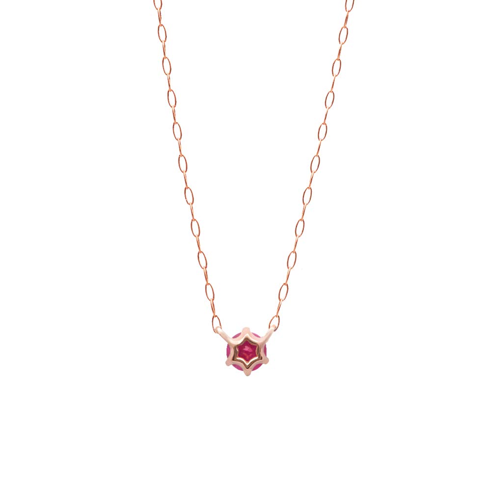 ESTELLE Июльский камень рождения Рубиновое ожерелье из 18-каратного розового золота [Веб-эксклюзив] (0351-9588-0014-0000)