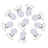 10Pcs 25mm Round Suspender Braces Pacifier Strap Holder Clip DIY Making Supplies(White)
