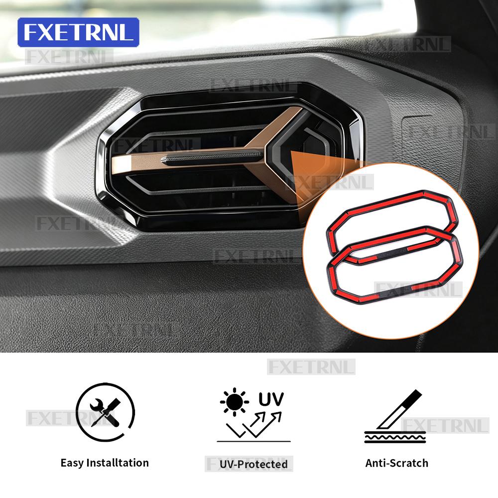 Carbon Fiber Pattern For Dacia Duster III 2024-2027 Bigster 2025-2027 LHD RHD Air Vent Outlet Trim Frame Gloss Black Car Trim