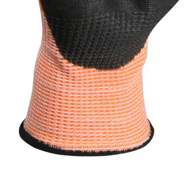 HPPE Cut Resistant Orange Shell Work Gloves Level 5 Foam Nitrile Coated Oil Proof and Good Grip Anti-Cut Men's Gloves
