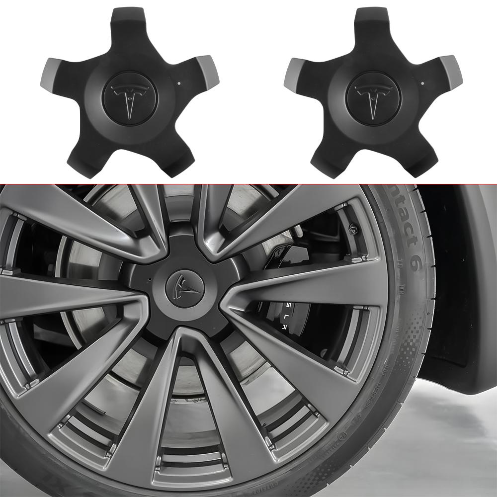 ZMPBD1 4pcs 22 Inch For Tesla Model X Car Wheel Center Hub Cap Emblem Cover Vehicle Tire Badge Hubcaps Decor Accessories Auto Styling