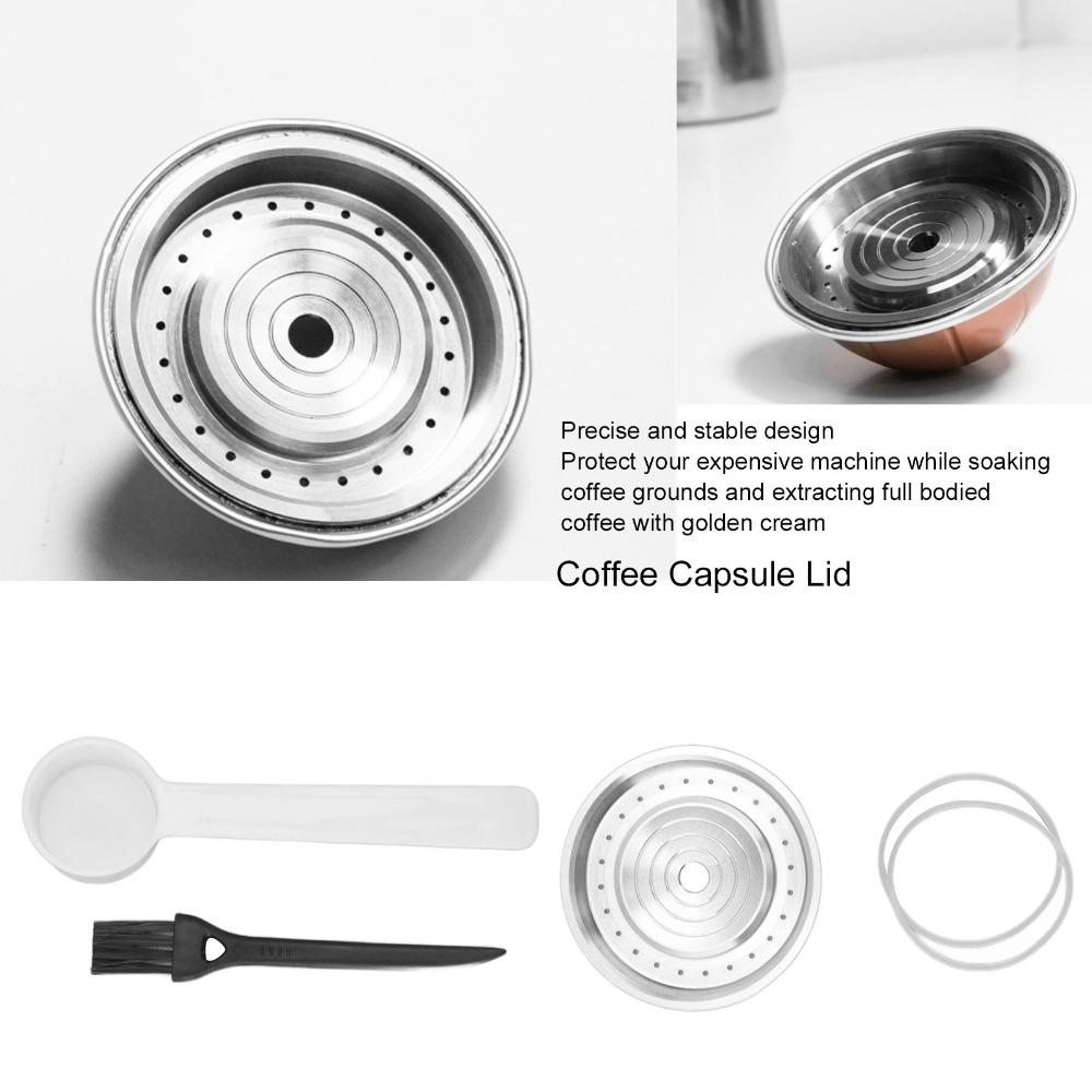 Rubber Rings Refillable Coffee Pod Cover 304 Stainless Steel Stainless Steel Lid Home Use