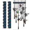Wall Mount Fishing Rod Rack Black Red Blue 6 Gear Bracket Rod Holder New Stand Base