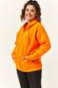 Женская стильная толстовка большого размера, толстая оранжевая толстовка большого размера на молнии