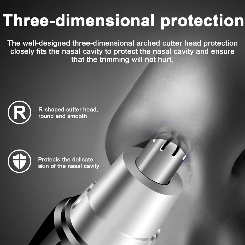 1pc Precision Nose & Ear Hair Trimmer - Pain-Free, High-Performance for Women & Men - Durable Stainless Steel Blade, Whisper-Quiet, Battery-Operated,