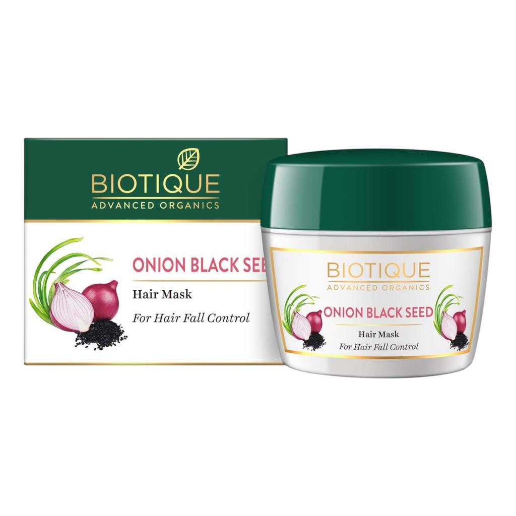 Biotique Маска для волос с луком и черным тмином 175 г для контроля выпадения и роста волос, питает, восстанавливает, утолщает волосы, придает естественный блеск