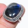 Natural Labradorite Gemstone Handmade 925 Solid Silver Jewelry Ring Size 7 d2Q99