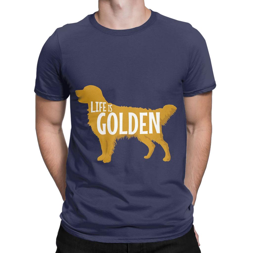 Life Is Golden For Golden Retriever Lovers Funny 100 Cotton TShirt gloden retirever Tees Tops For Unisex