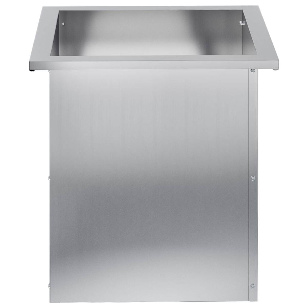 Garden Planter with LED 2 pcs Silver 40 x 40 x 40 cm