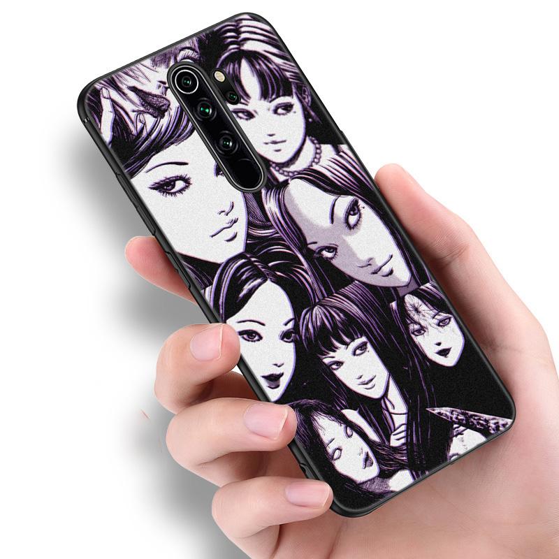 Аниме Junji Ito футболки ужасов силиконовый чехол для телефона для Xiaomi Redmi Note 11 10 9 8 Pro 11T 10T 10S 9S 8T 9 9A 9C 9T черный чехол