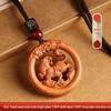 Брелоки из персикового дерева со знаками зодиака: Кулон Год Дракона с резными изображениями Крысы, Быка, Тигра - Сувенир для ношения с собой
