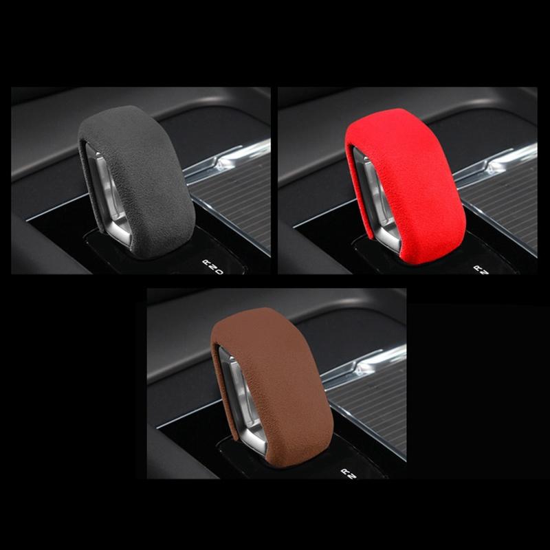 Suede Gear Shift Knob Trim Cover Center Console Shift Sticker for Volvo XC60 S90 XC90 S60 V60 XC40 V90CC Dark