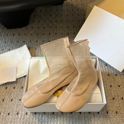 Мода Модный Дизайнер Сетчатые Балетки С Обувью Женские Ботильоны Новинка 2024 Лето Весна Круглый Носок Женские Короткие Ботинки Женская Обувь