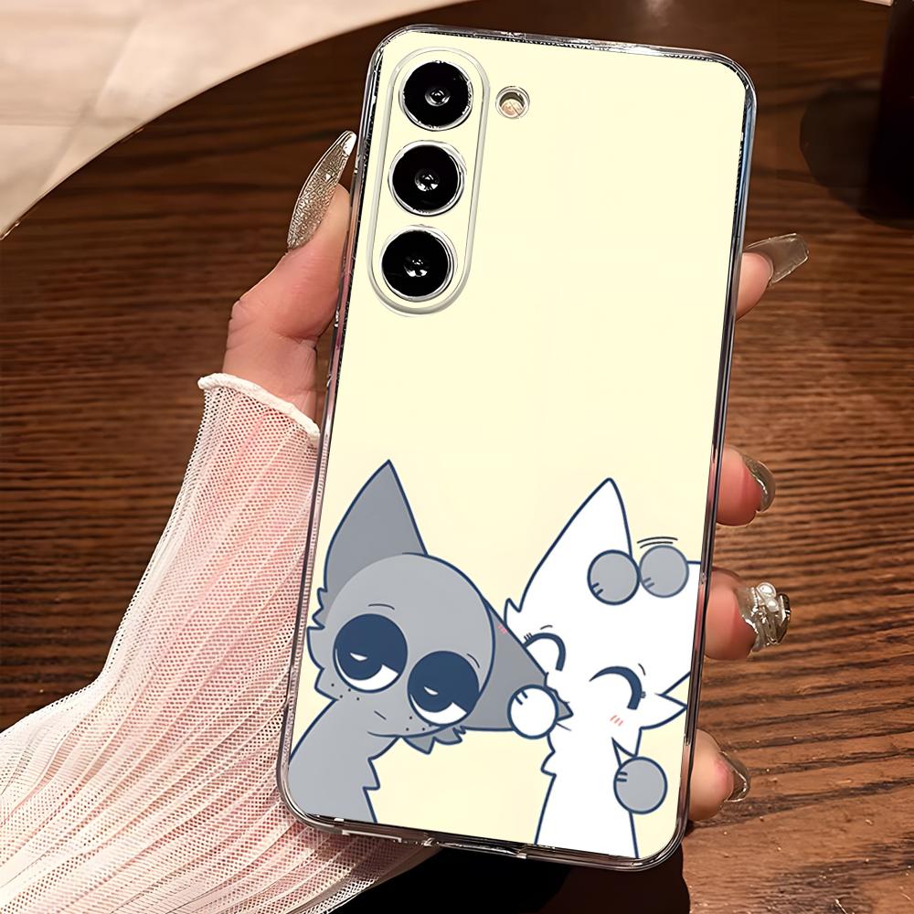 Мультяшный чехол для телефона S-Sprunkis для Samsung S25 S24 Ultra S23 Fe S22 S20 S21 Plus Fe Ultra 5G Прозрачный чехол