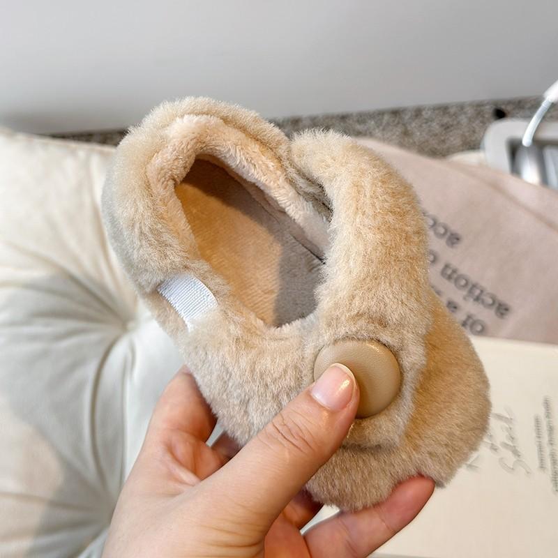 Детская повседневная обувь с круглым носком, модная, для мальчиков и девочек, простая хлопковая обувь на платформе, детская зимняя теплая простая обувь на плоской подошве, размер 21-30