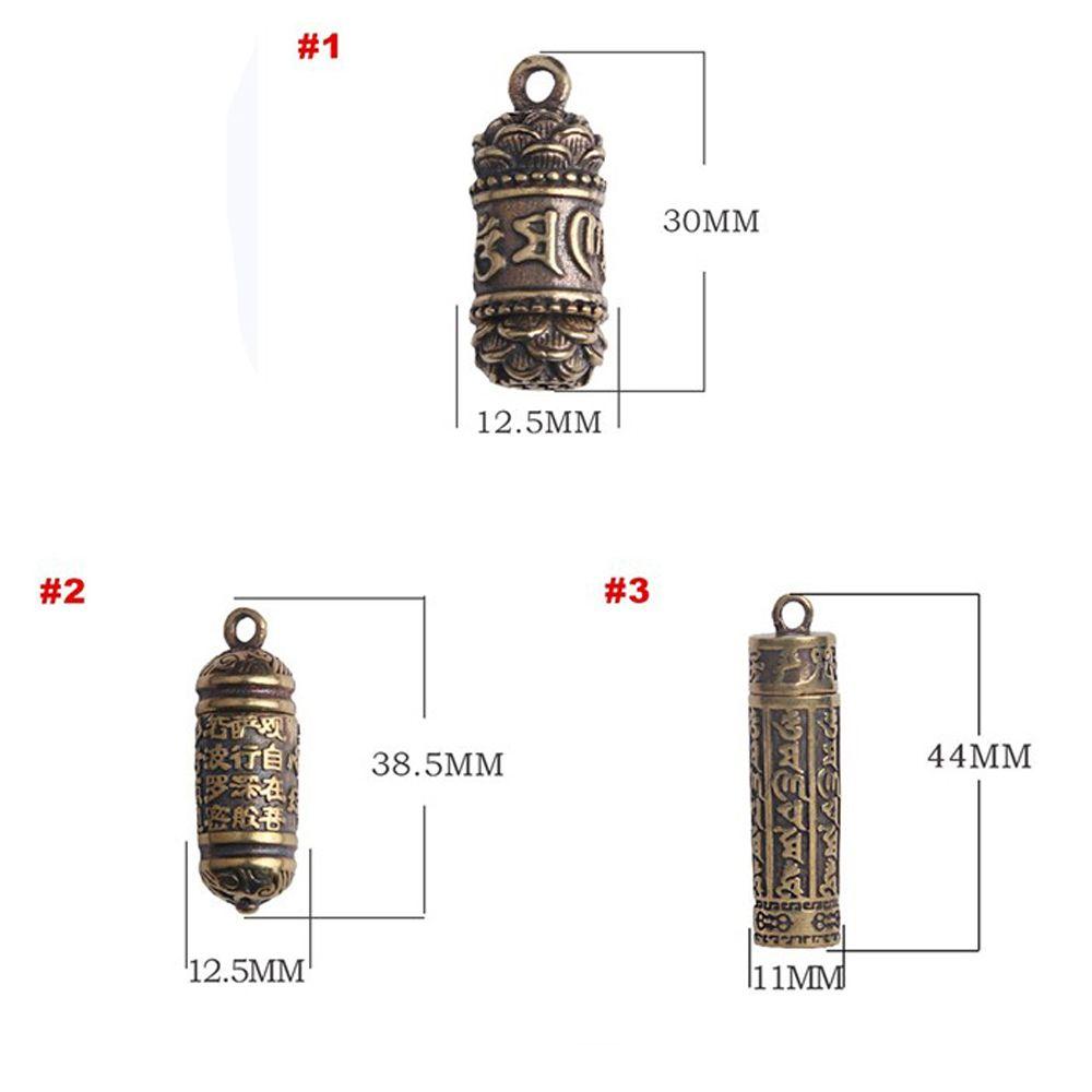 Brass Openable Cylindrical box Necklace Pendant Travel Pill Case Pill Box Buddhist Pendant