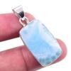 Natural Republic Larimar Gemstone 925 Solid Sterling Silver Pendant 1.50'' O6v68