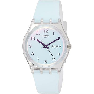 Женские часы Swatch Gent Ultraciel GE713 Синий ремешок из нержавеющей стали