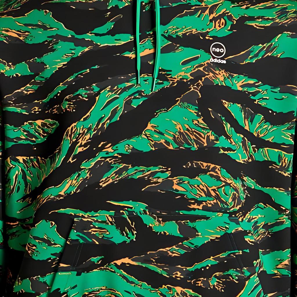 Adidas Толстовка с капюшоном и шнурком с нео-графическим принтом и топами унисекс с длинными рукавами, дымчато-зеленый IQ0932