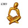 Contemporary Design Statue Modern Reading Figurine, Abstract Thinker Sculpture, Resin Small Book Fine Carving Ornament for Living Room, Office