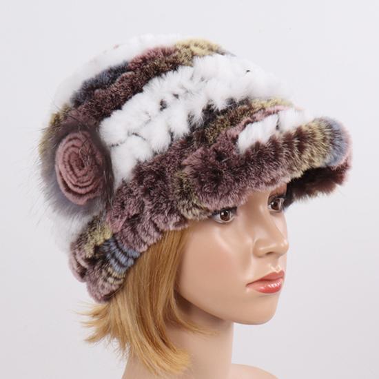 Вязаные шапки из натурального меха кролика рекса для женщин, зимняя теплая шапка из 100% натурального меха кролика рекс, русская женская меховая шапка