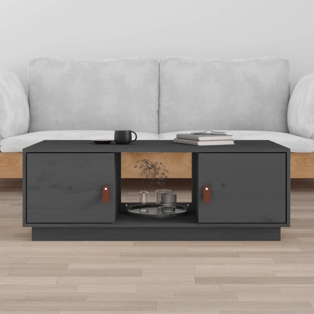 Vidaxl Stolik Kawowy, Szary, 100X50X35 Cm, Lite Drewno Sosnowe