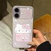Мягкий чехол для телефона Hello Kitty в горошек для Apple 17promax 16 15 14pro - Дизайн с большим окном
