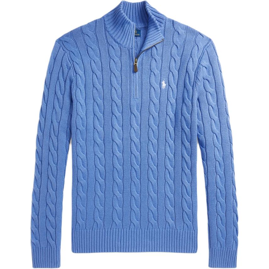 Polo Ralph Lauren Серия The Hamptons Свитер-пуловер на молнии с вышивкой пони Мужской свитер Синий MNPOSWE16822446-400