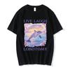 Live Laugh Lobotomy Print T-shirts Funny Dolphin Meme Oversized T Shirts Men Women Casual Cotton Short Sleeve T-shirt Streetwear