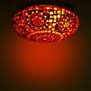Стеклянная мозаика светодиодный круглый потолочный светильник, красный белый для домашнего бара ресторана кафе украшения,