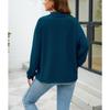 Autumn and Winter Casual Half-open Zipper  Sports Women's Lapel Loose Pullover Long-sleeved Sweater