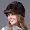 Winter Mink Fur Women Warm Hat Fashion Thick Visor Hat Fox Fur Cap Casual