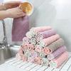 5Pcs Double-sided Water Absorbent Kitchen Dish Washing Cleaning Cloth Hand Towel