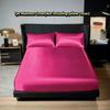 Solid Color Mattress Cover Satin Silk Mattress Pad Bed Cover Bedspread  Bedroom