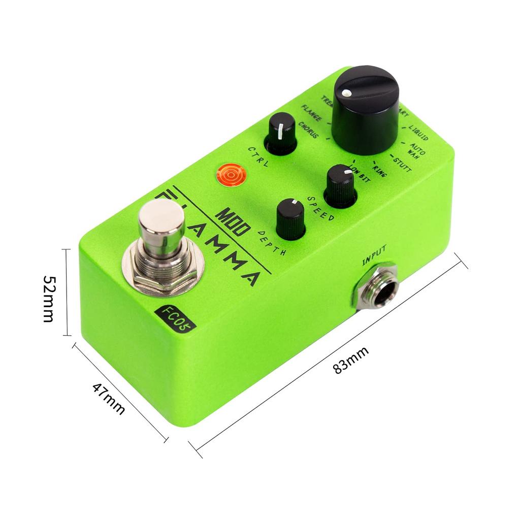 FLAMMA FC05 Mini Modulation Pedal Chorus Flanger Tremolo Phaser Vibrato Rotary Liquid Autowa Stuttering with Low Bit