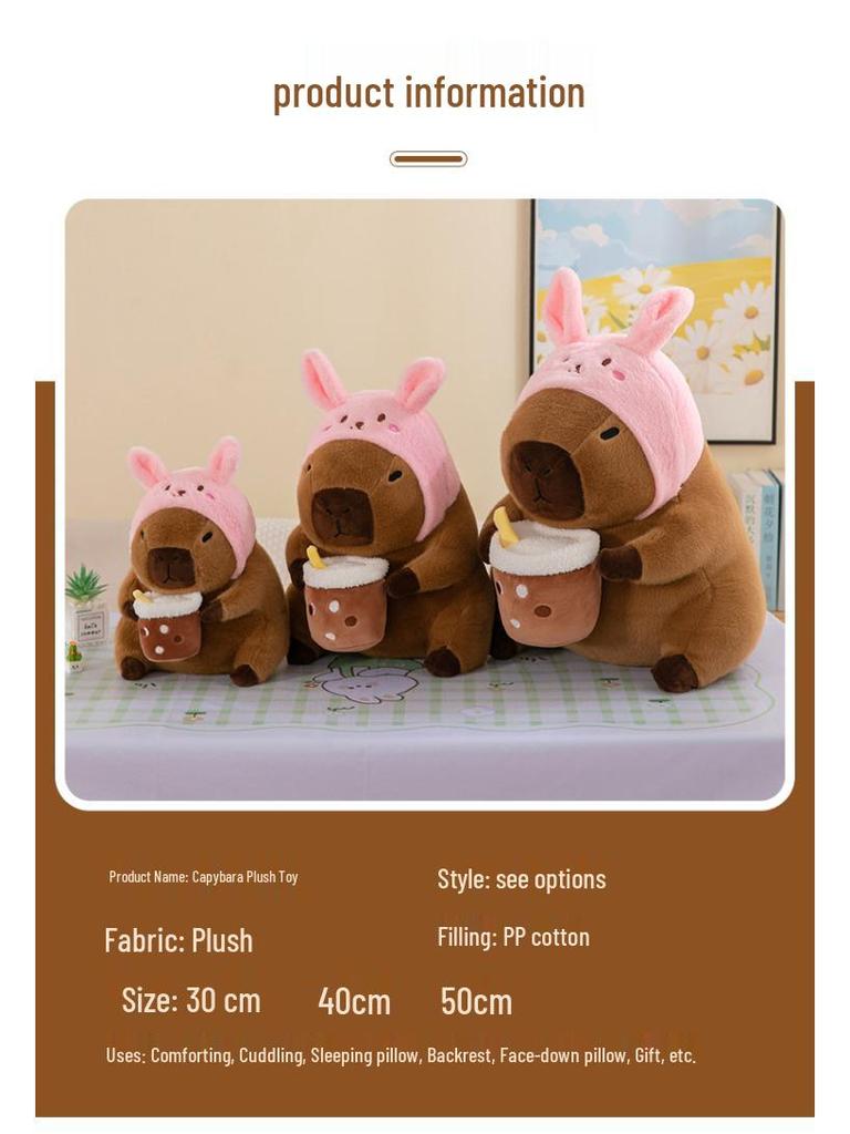 New Capybara Plush Doll: Internet Sensation Milk Tea Capybara for Children's Gift