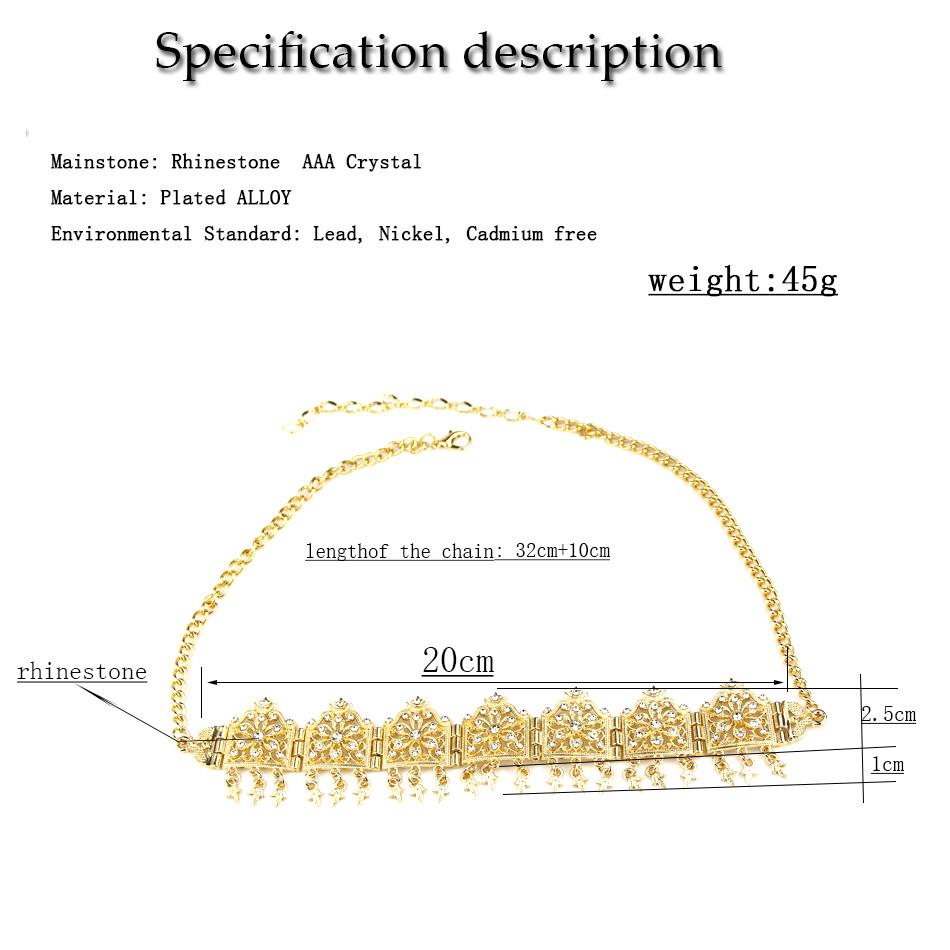 Женская цепочка на лоб золотого цвета, тонкая повязка для волос, свадебные украшения в арабском стиле для невесты