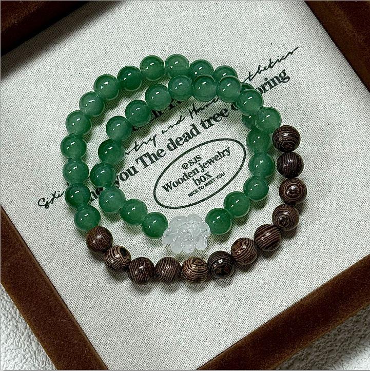 Прозрачный браслет из бусин «Лотос»: Ювелирные изделия в китайском стиле, легкая роскошь, универсальные, для женщин