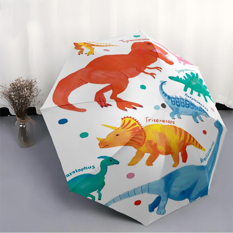 1pc Dinosaur Collection Automatic Folding Umbrella Portable Collapsible 8-Rib Umbrella for All Seasons, Casual Outdoor Accessory, B08