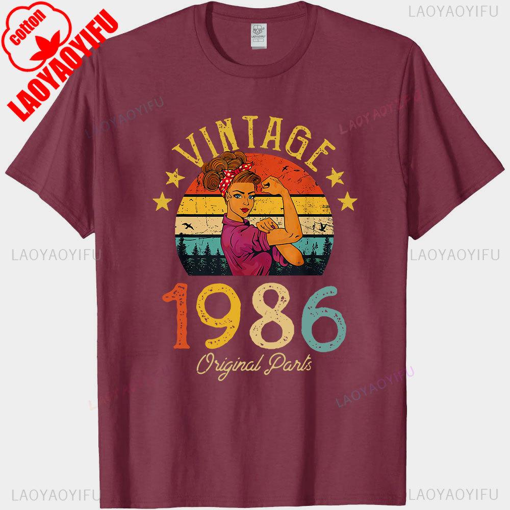 Винтажные Футболки 1986 года 40-й День Рождения 40 Лет Летние Графические Хлопковые Уличная Одежда С Коротким Рукавом Подарки Футболка Мужские Топы
